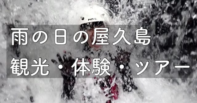 2025年 雨の日の屋久島の魅力！観光・体験・ドライブを楽しんじゃおう！